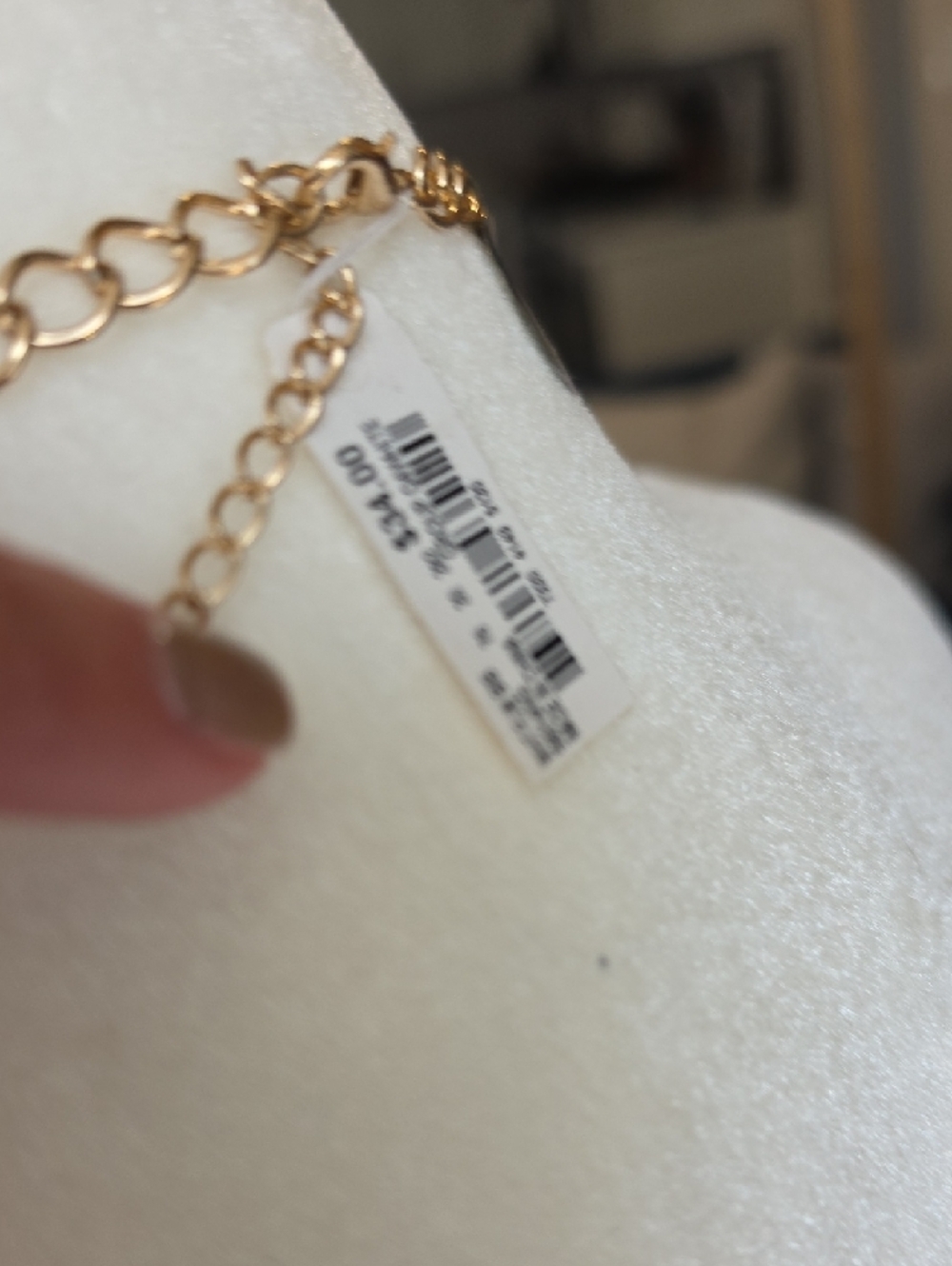 Gold Statement Necklace with Iridescent and White Stones - Picture 3 of 4